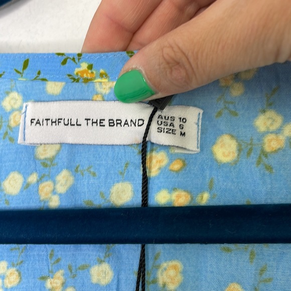 Faithfull the brand blue Daija midi dress size 6 - Picture 5 of 12